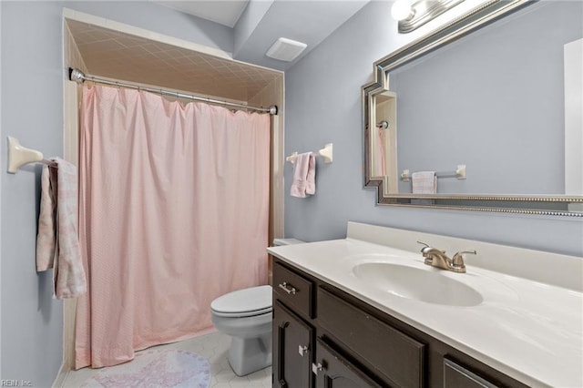 3121 Audley Way, Virginia Beach, VA 23452 - full bathroom with toilet, vanity, shower / bath combo, and tile patterned flooring
