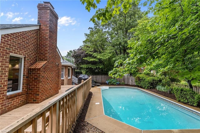 3121 Audley Way, Virginia Beach, VA 23452 - view of swimming pool with a fenced backyard, a deck, and a grill
