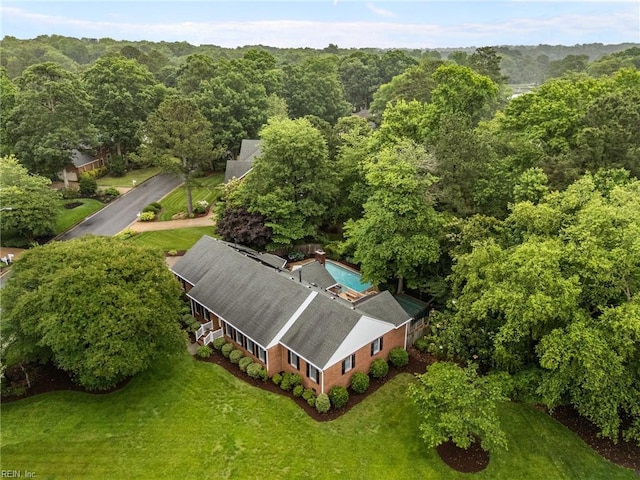 3121 Audley Way, Virginia Beach, VA 23452 - aerial view of property and surrounding area with a heavily wooded area