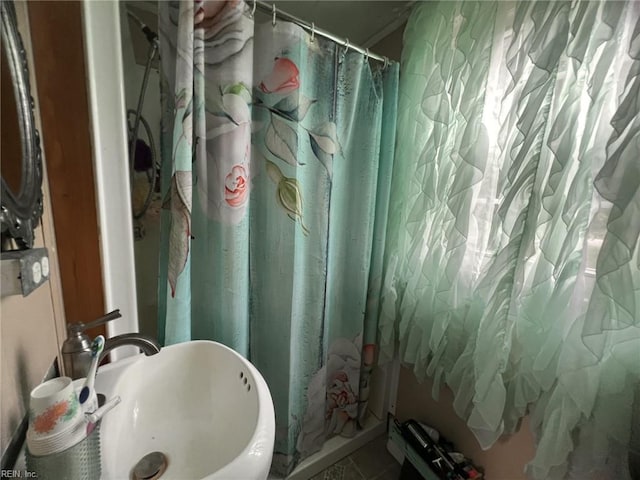 1717 Old Ferry Rd, Hudgins, VA 23076 - bathroom with a sink and a shower with curtain