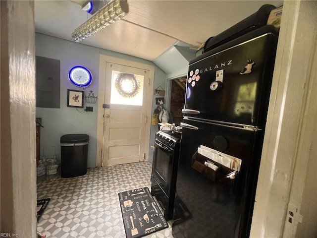 1717 Old Ferry Rd, Hudgins, VA 23076 - entrance foyer featuring electric panel, tile patterned floors, and lofted ceiling