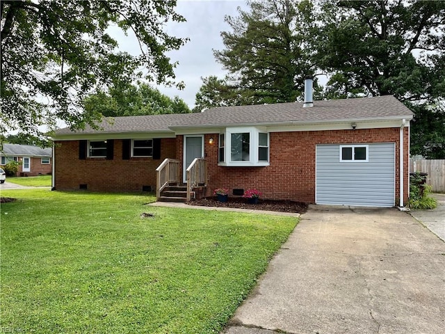 3300 Pine Hill Cres, Chesapeake, VA 23321 - ranch-style home with crawl space, driveway, a garage, and brick siding