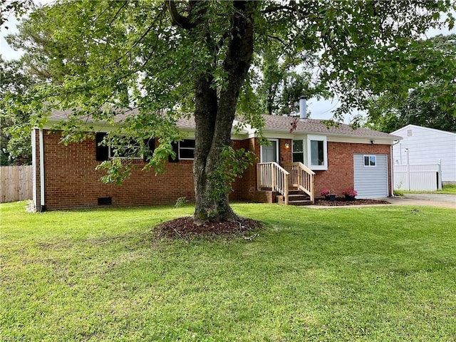 3300 Pine Hill Cres, Chesapeake, VA 23321 - single story home with brick siding, crawl space, an attached garage, concrete driveway, and roof with shingles