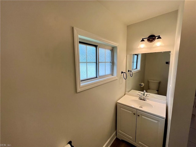 3300 Pine Hill Cres, Chesapeake, VA 23321 - bathroom with vanity, toilet, and baseboards