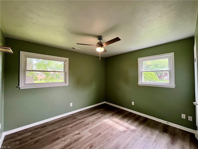 3300 Pine Hill Cres, Chesapeake, VA 23321 - unfurnished room with wood finished floors, ceiling fan, and baseboards