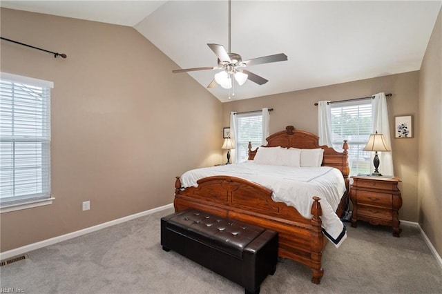 302 Peachwood Ct, Suffolk, VA 23434 - carpeted bedroom with lofted ceiling, baseboards, and ceiling fan