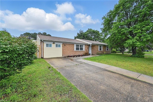1840 Old Ridge Rd, Virginia Beach, VA 23464 - ranch-style house with brick siding, a front yard, and driveway