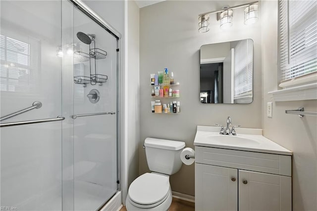 1840 Old Ridge Rd, Virginia Beach, VA 23464 - bathroom featuring toilet, vanity, and a shower stall