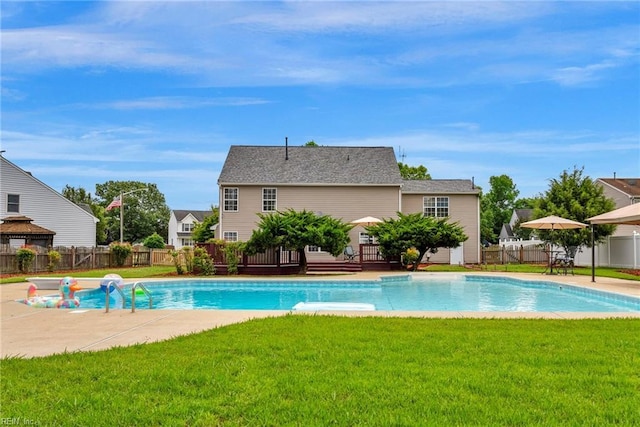3005 Beech Grove Ln, Suffolk, VA 23435 - view of swimming pool featuring a wooden deck and a patio area