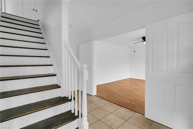 3005 Beech Grove Ln, Suffolk, VA 23435 - stairs featuring tile patterned floors and ceiling fan
