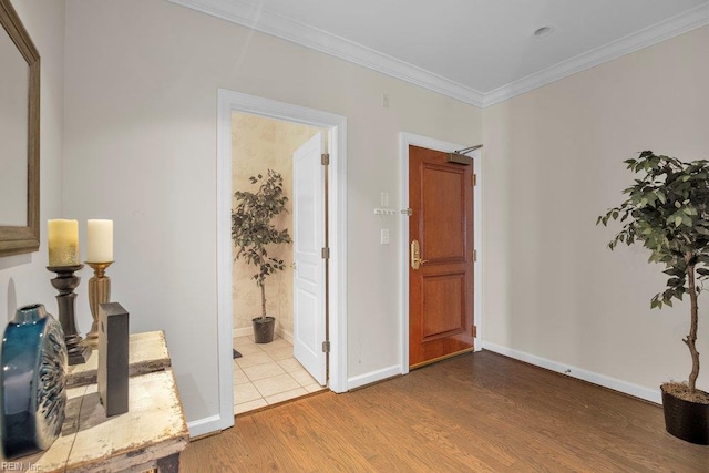 301 Brooke Ave Unit 103, Norfolk, VA 23510 - entrance foyer with wood finished floors, crown molding, and baseboards