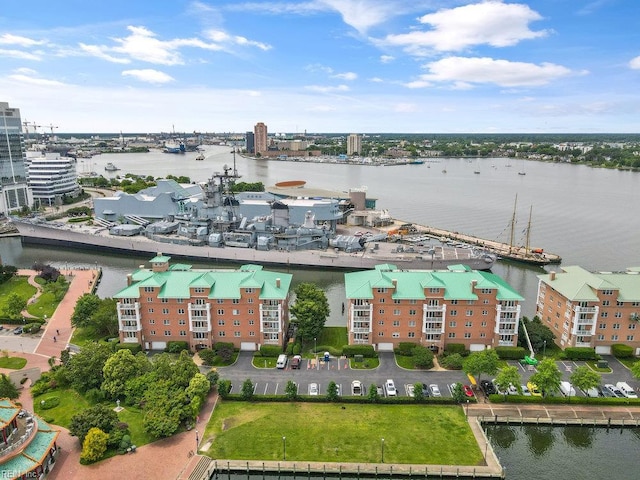 301 Brooke Ave Unit 103, Norfolk, VA 23510 - drone / aerial view of a nearby body of water and apartment complex