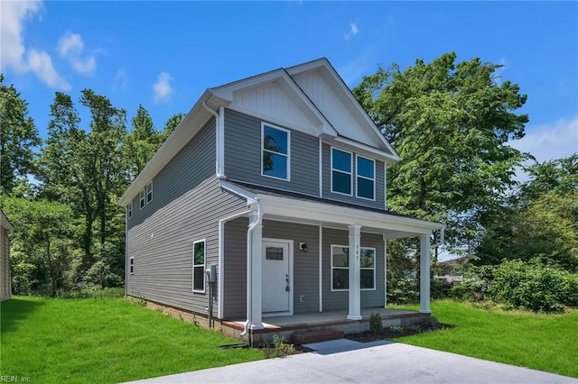 505 Osceola Ave, Suffolk, VA 23434 - view of front of home featuring covered porch and a front lawn