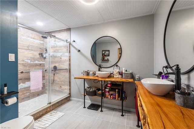 891 Bells Mill Rd, Chesapeake, VA 23322 - bathroom with a sink, a shower stall, and toilet