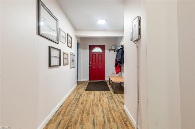 891 Bells Mill Rd, Chesapeake, VA 23322 - doorway with light wood-style floors and baseboards