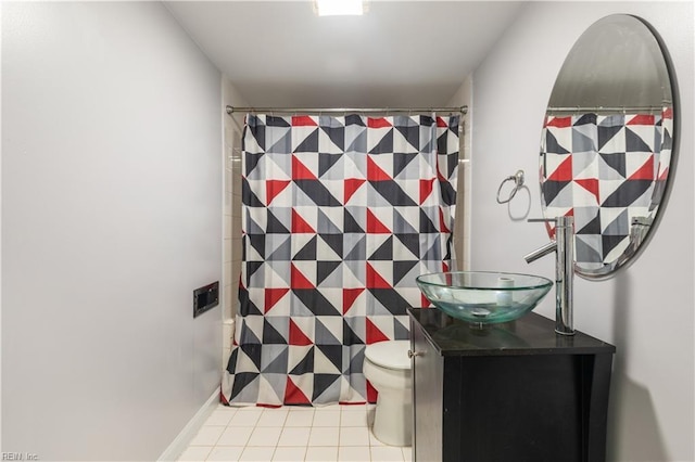 891 Bells Mill Rd, Chesapeake, VA 23322 - bathroom with vanity, toilet, tile patterned flooring, and a shower with curtain