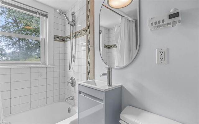 746 Burksdale Rd, Norfolk, VA 23518 - bathroom with shower / tub combo with curtain, vanity, and toilet