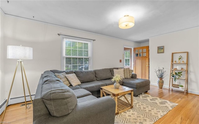 746 Burksdale Rd, Norfolk, VA 23518 - living room with light wood finished floors, ornamental molding, and baseboards
