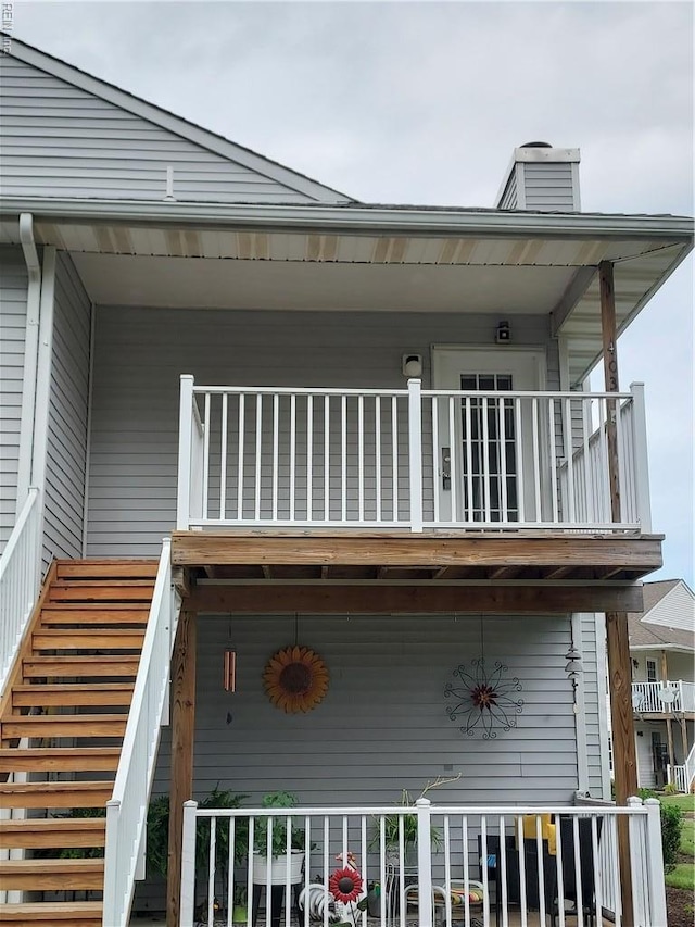 403 Resort Ct, Virginia Beach, VA 23462 - exterior space featuring a balcony and a chimney