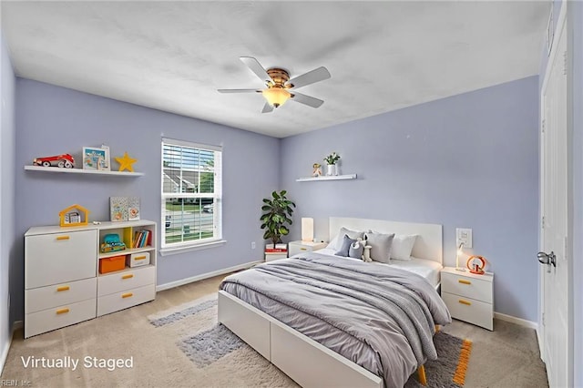 5018 Kings Grant Cir, Suffolk, VA 23434 - bedroom featuring baseboards, carpet floors, and ceiling fan