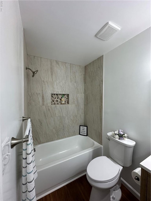1183 Killington Arch, Chesapeake, VA 23320 - full bathroom with vanity, toilet, wood finished floors, shower / washtub combination, and baseboards