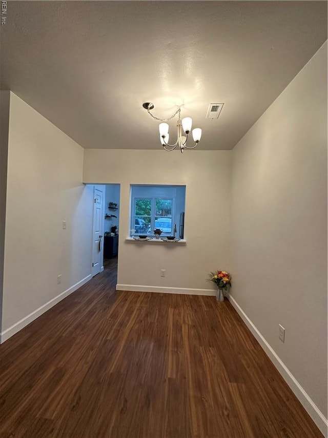 1183 Killington Arch, Chesapeake, VA 23320 - spare room featuring a chandelier, baseboards, and wood finished floors
