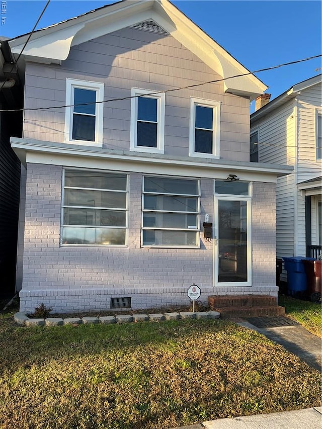 714 B St, Chesapeake, VA 23324 - view of front of property with brick siding, crawl space, and entry steps