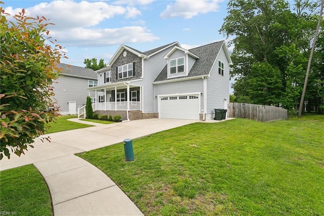105 Brogden Ct, Hampton, VA 23666 - view of front of property featuring covered porch, an attached garage, and concrete driveway