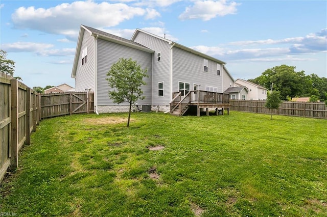 105 Brogden Ct, Hampton, VA 23666 - back of house featuring a deck, stairs, and central AC unit
