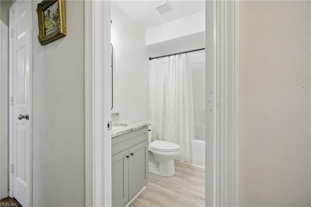 740 Hilda Pine Dr, Chesapeake, VA 23322 - bathroom with toilet, vanity, shower / bath combination with curtain, and tile patterned floors