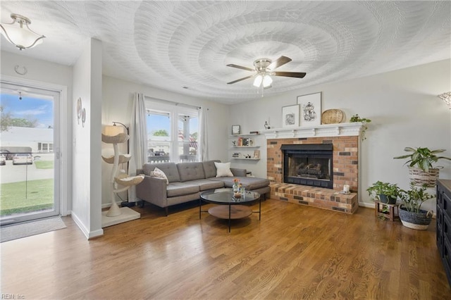 740 Hilda Pine Dr, Chesapeake, VA 23322 - living area with plenty of natural light, a ceiling fan, and wood finished floors