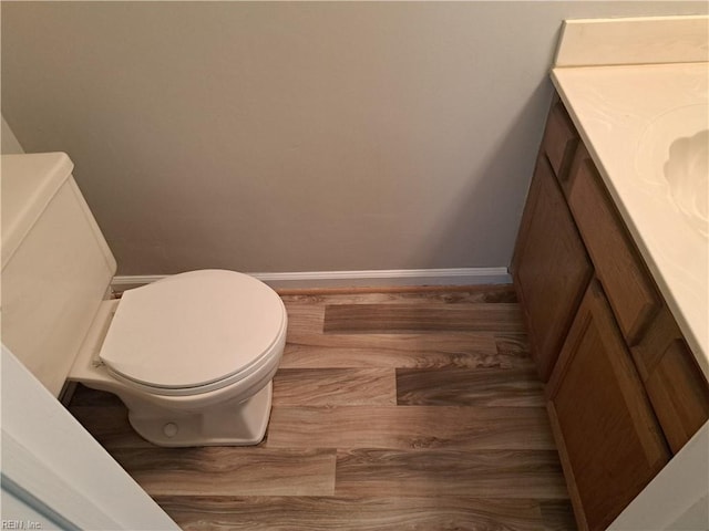 800 Pencil Box Way, Virginia Beach, VA 23462 - bathroom featuring vanity, baseboards, wood finished floors, and toilet