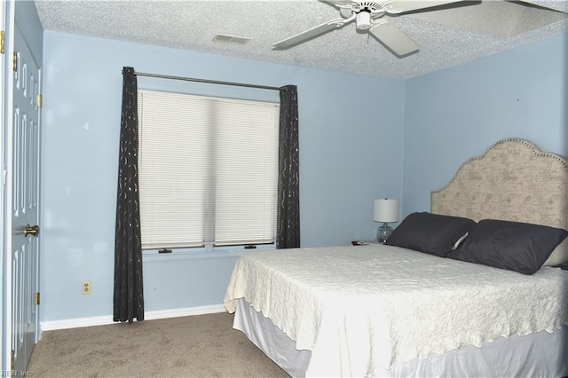 1176 Pond Cypress Dr, Virginia Beach, VA 23455 - bedroom with carpet floors, baseboards, a textured ceiling, and ceiling fan
