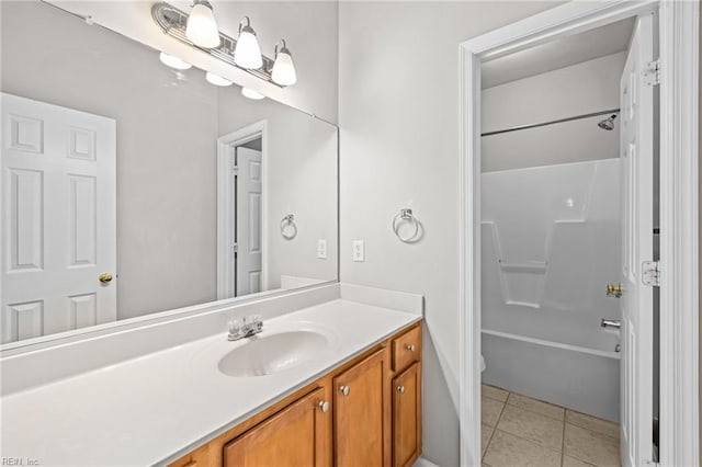 408 Coastal Walk Pl Unit 102, Virginia Beach, VA 23451 - bathroom featuring vanity, tile patterned floors, shower / tub combination, and toilet