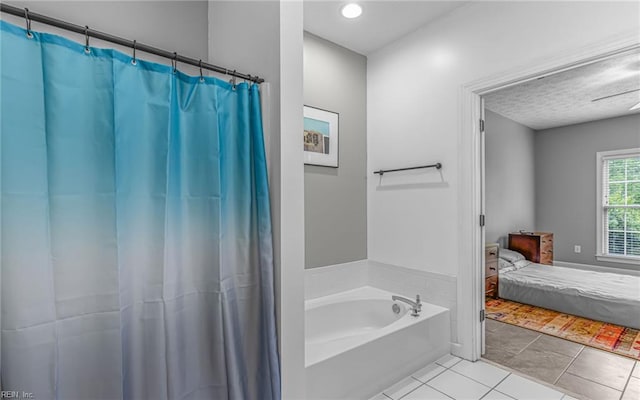 106 Edith Wharton Sq, Newport News, VA 23606 - full bath with tile patterned floors, a garden tub, ensuite bathroom, and a shower with shower curtain