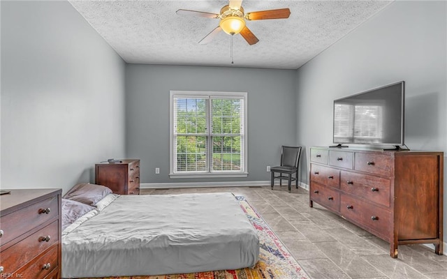 106 Edith Wharton Sq, Newport News, VA 23606 - bedroom featuring a textured ceiling, ceiling fan, and baseboards