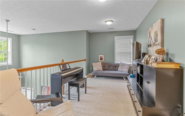 106 Edith Wharton Sq, Newport News, VA 23606 - sitting room with a textured ceiling and carpet floors