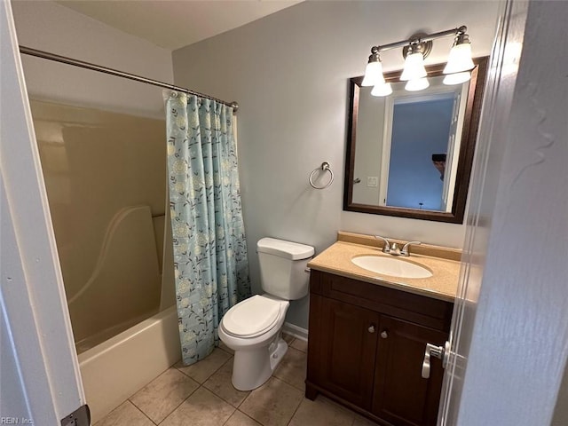 2304 Londale Ct, Virginia Beach, VA 23456 - full bathroom featuring toilet, tile patterned floors, vanity, and shower / bathtub combination with curtain