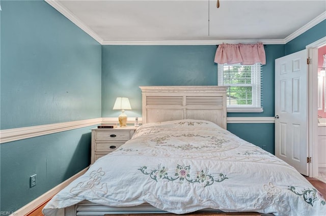 2000 Johnson Rd, Elizabeth City, NC 27909 - bedroom featuring ornamental molding, wood finished floors, and baseboards