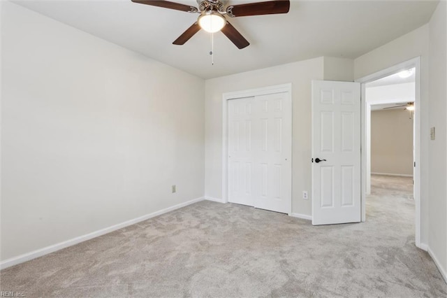 947 Willow Pt, Newport News, VA 23602 - unfurnished bedroom with carpet floors, baseboards, a closet, and ceiling fan