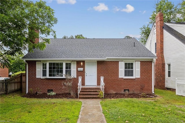 702 Blair Ave, Hampton, VA 23661 - bungalow-style home featuring brick siding, entry steps, crawl space, a chimney, and roof with shingles