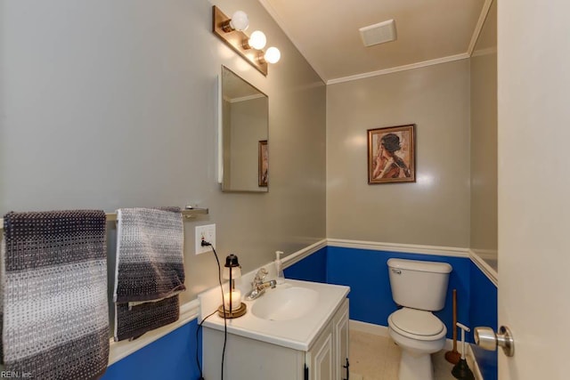 428 Macdonald Cres, Norfolk, VA 23505 - bathroom featuring toilet, vanity, ornamental molding, and tile patterned flooring