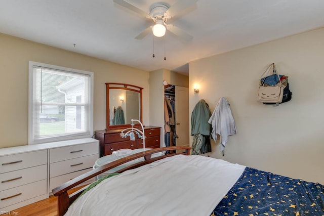 428 Macdonald Cres, Norfolk, VA 23505 - bedroom featuring a ceiling fan, a closet, and light wood-style floors