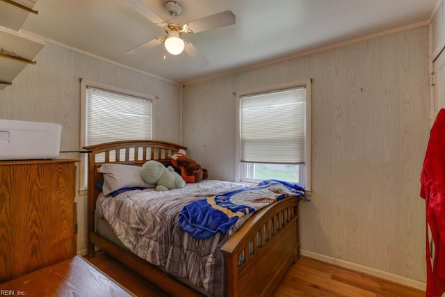428 Macdonald Cres, Norfolk, VA 23505 - bedroom with wood finished floors, crown molding, ceiling fan, and baseboards