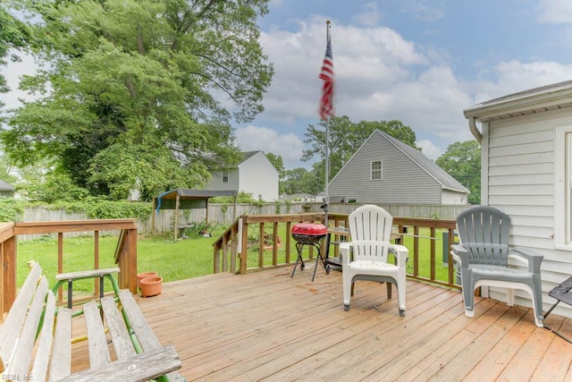 428 Macdonald Cres, Norfolk, VA 23505 - wooden deck with area for grilling