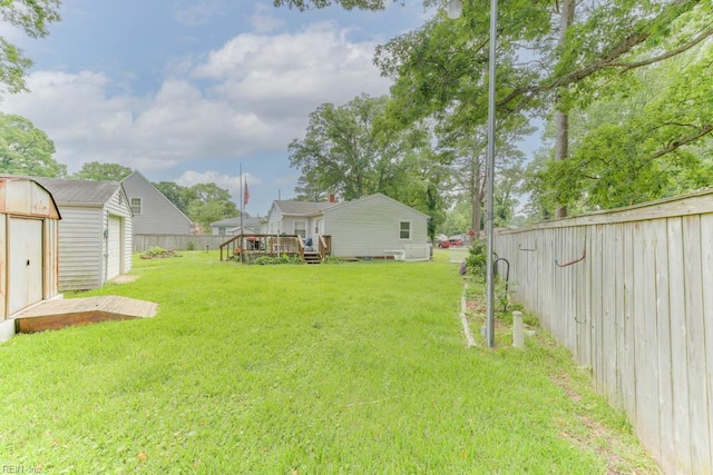 428 Macdonald Cres, Norfolk, VA 23505 - view of yard with a wooden deck and an outdoor structure