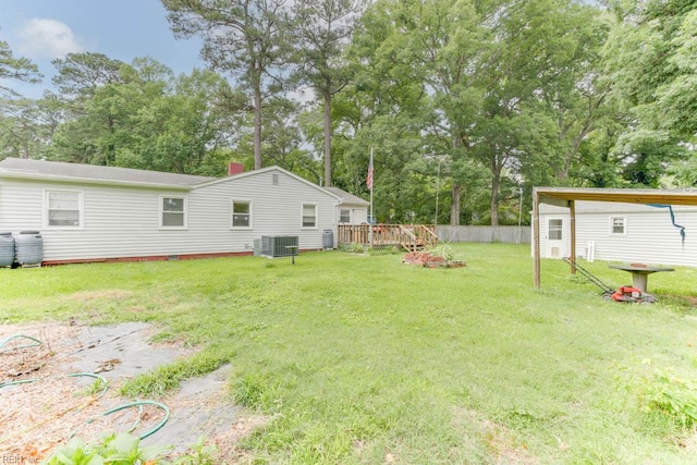 428 Macdonald Cres, Norfolk, VA 23505 - view of green lawn with view of wooded area and a deck