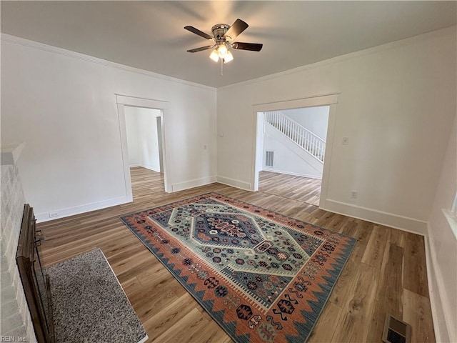 3711 Abingdon Cir, Norfolk, VA 23513 - living area with ceiling fan, wood finished floors, crown molding, and baseboards