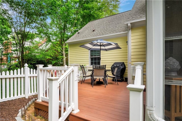 210 John Pott Dr, Williamsburg, VA 23188 - deck featuring outdoor dining space and grilling area