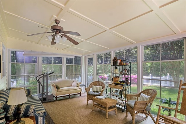 210 John Pott Dr, Williamsburg, VA 23188 - sunroom / solarium featuring expansive windows, a ceiling fan, and plenty of natural light